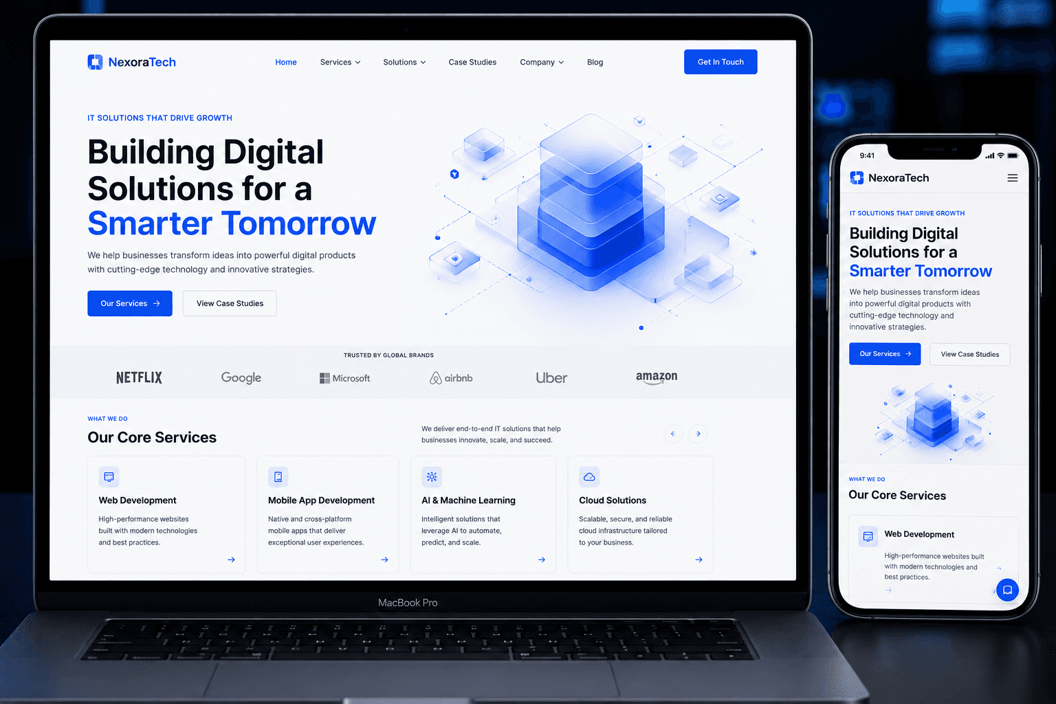 NexoraTech – Corporate IT Services Website